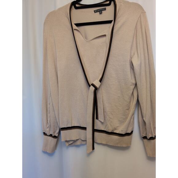 Adrianna Pappell XL Tan front tie lightweight sweater top 75% viscose - Picture 4 of 9